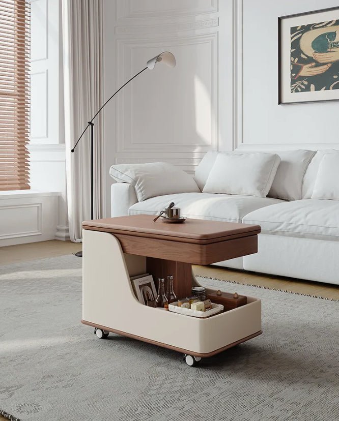✨Modern Adjustable Height Multi-Function Walnut Coffee Table with Foldable