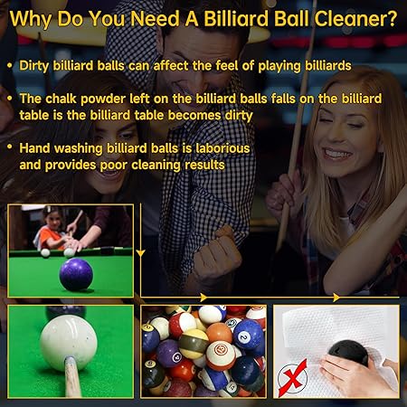 ✨🎱Upgraded Billiard Ball Cleaner and Polisher, Billiard Ball Cleaner, Pool Ball Cleaner for 16 Billiard and Snooker
