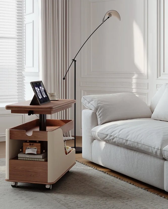 ✨Modern Adjustable Height Multi-Function Walnut Coffee Table with Foldable