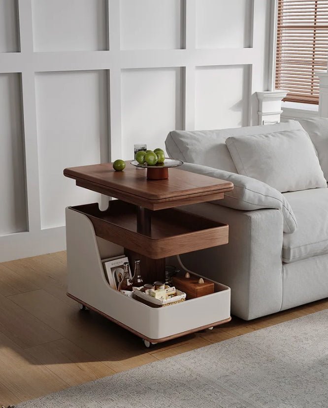 ✨Modern Adjustable Height Multi-Function Walnut Coffee Table with Foldable